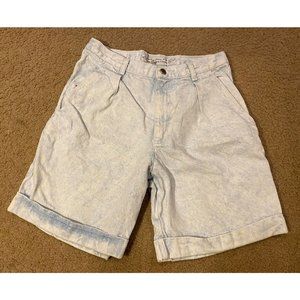 Vintage Unionbay Distressed Acid Wash Blue Denim Jean Shorts Size 31 8” Inseam